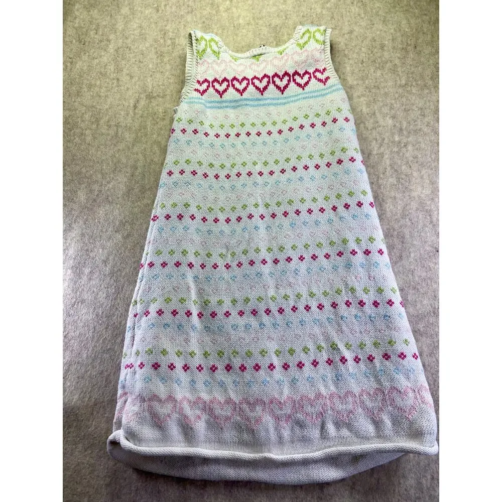 Baby Gap Fully Lined Heart Patterned Knit Sweater Dress Size 4T